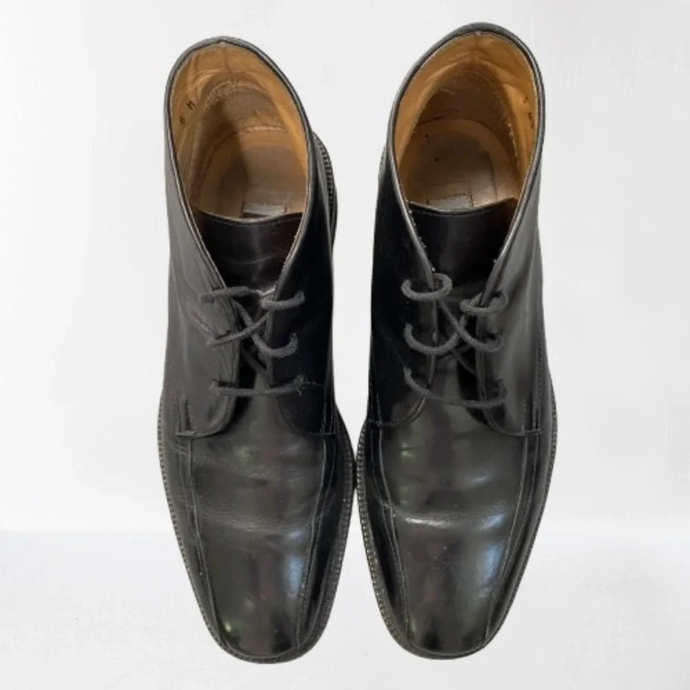 Vintage Johnston & Murphy Men's Black Leather Chukka Boots Size 8